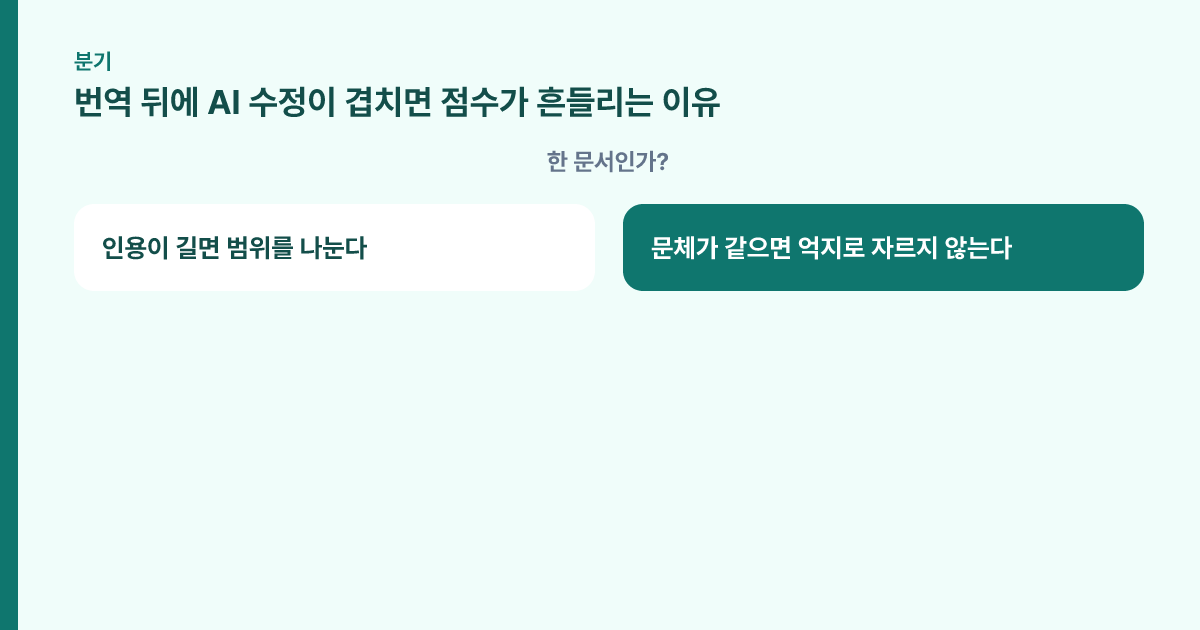 원문이 있는지 없는지에 따라 달라지는 검토