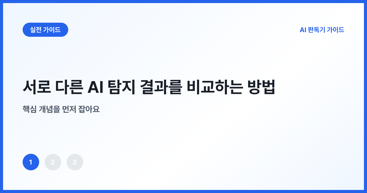 서로 다른 눈금의 AI 탐지 결과 세 개